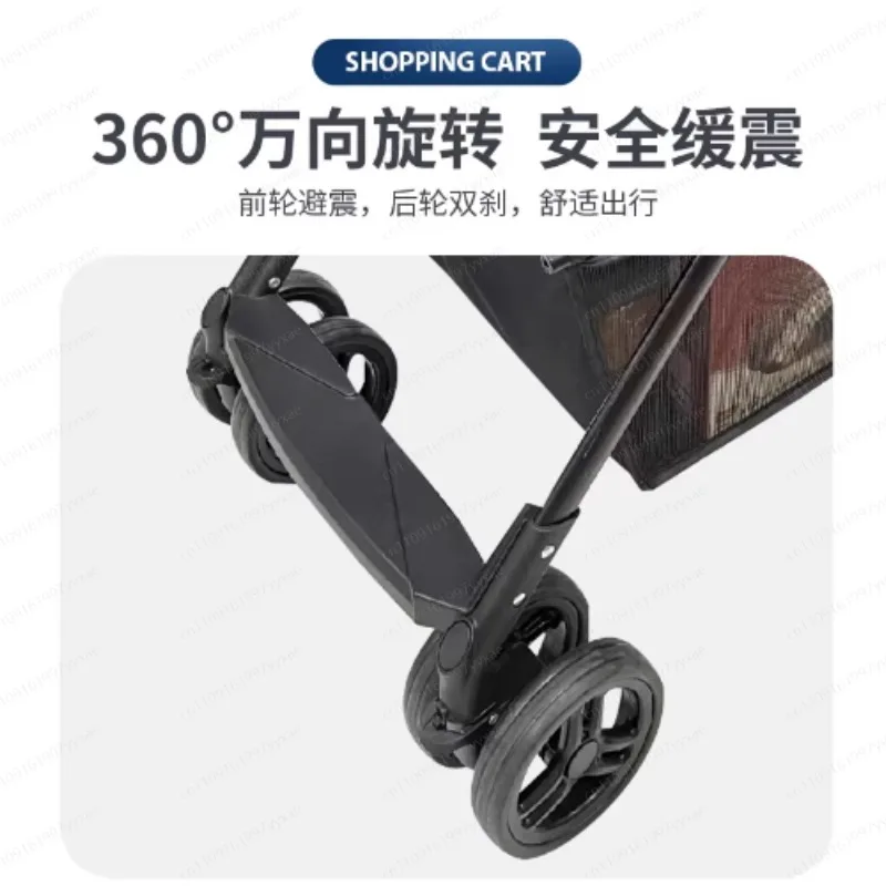 Supermarket Folding Multi-functional Travel Vehicle Can Be Separated Shopping Cart  Picnic Camping Portable Outdoor Pet Supplies