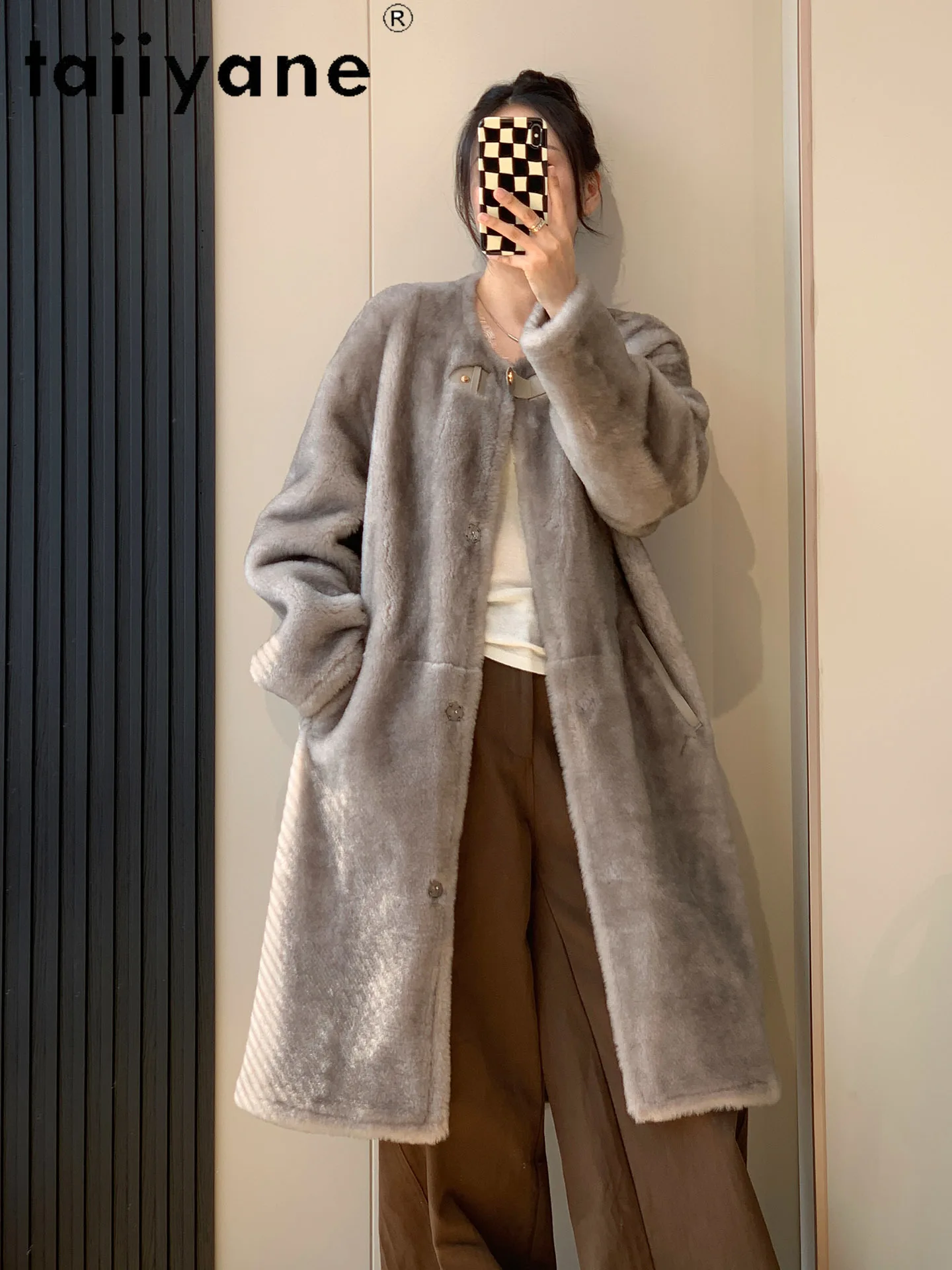 TAJIYANE 100% Natural Merino Sheepskin Coat Women High Quality Long Real Fur Jacket Winter Coats Woman Clothing шуба женская