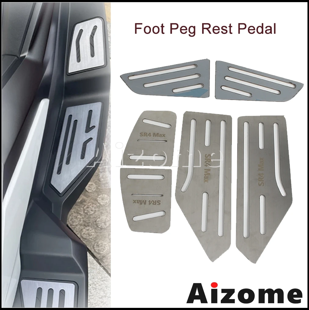 For VOGE 350 SR4MAX SR4 MAX sr4max sr4 max Motorcycle Foot Plate Board Pedals Footrest Foot Board Cover Mat Pad Silver Footpads