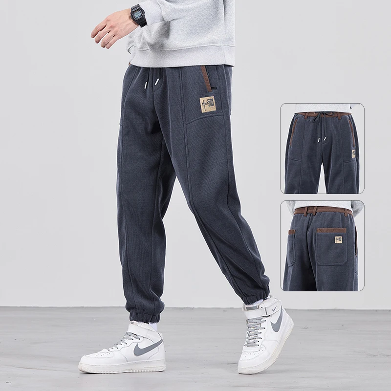 

Bound Feet Fashion Men's Sweatpants China Embroidery Corduroy Casual Pants Autumn Winter Outdoor Jogging Fitness Trousers