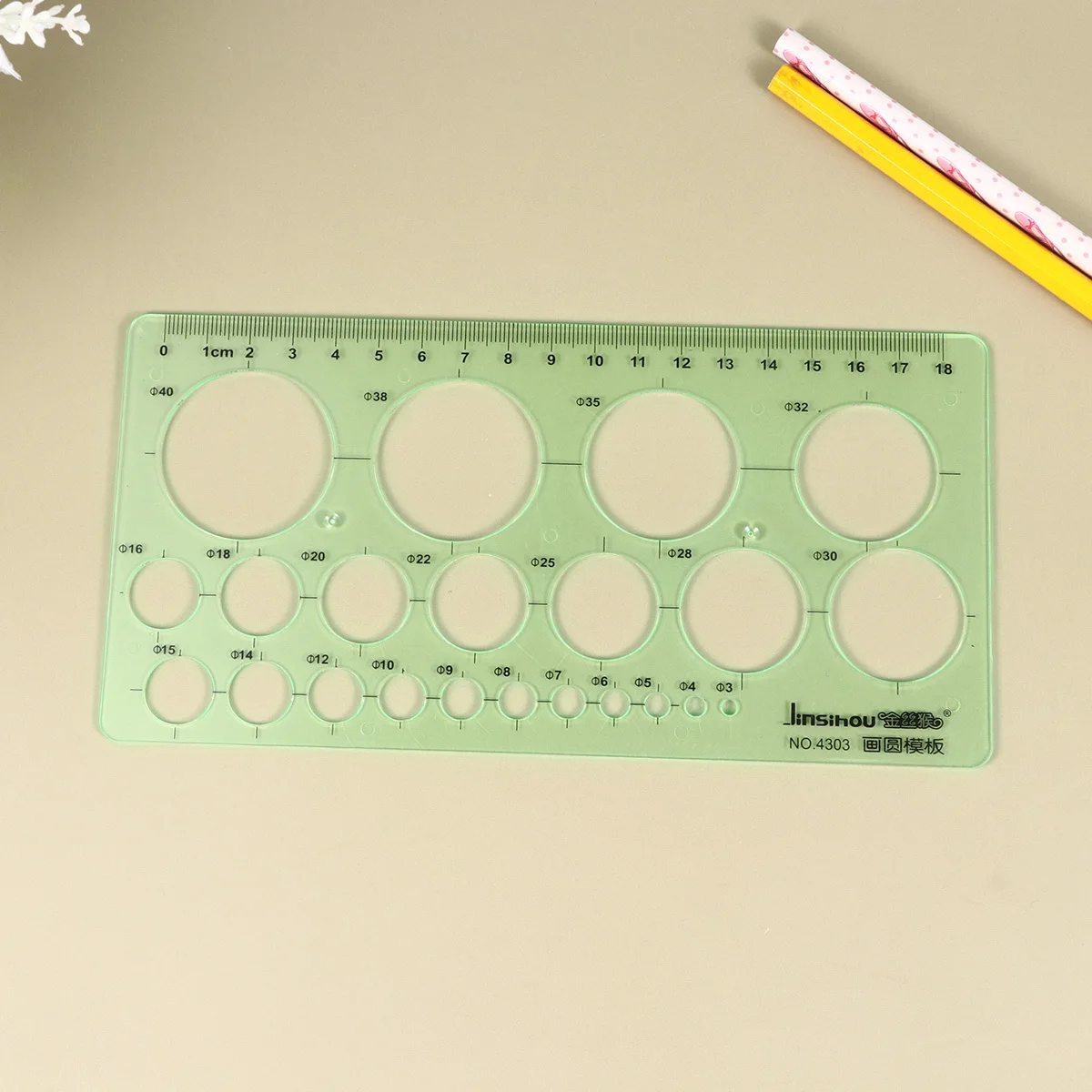 2pcs Plastic Drawing Templates Geometric Ruler For Math Measurement Architecture Art Design School Office Use Measuring Circle