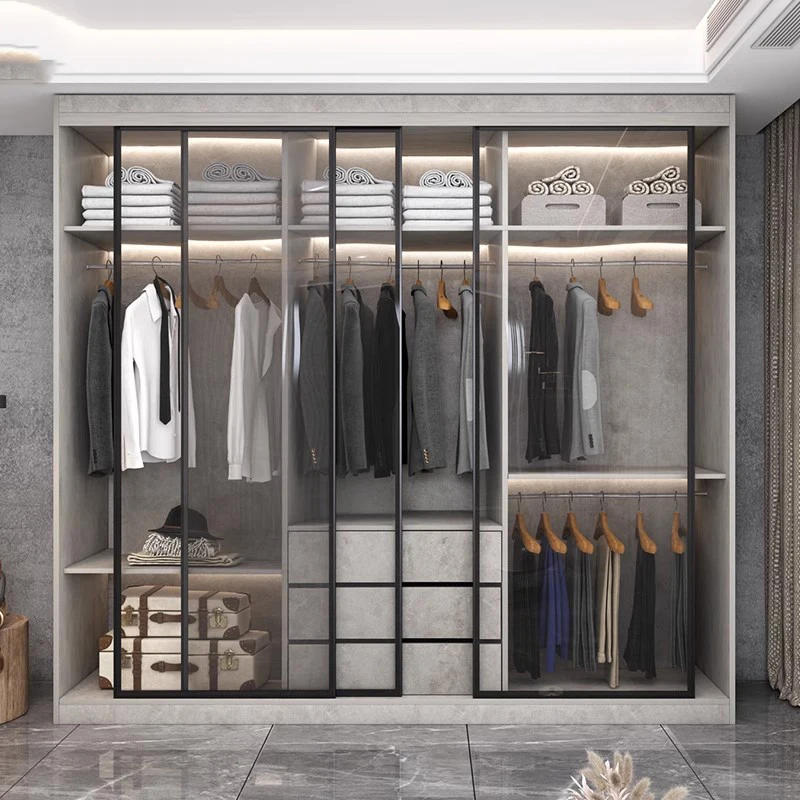 Partisi Lemari Ruang Tamu Kamar Tidur Kabinet Penyimpanan Plastik Lemari Pakaian Kain Nordic Modern Guarda Roupa Perabot Hotel