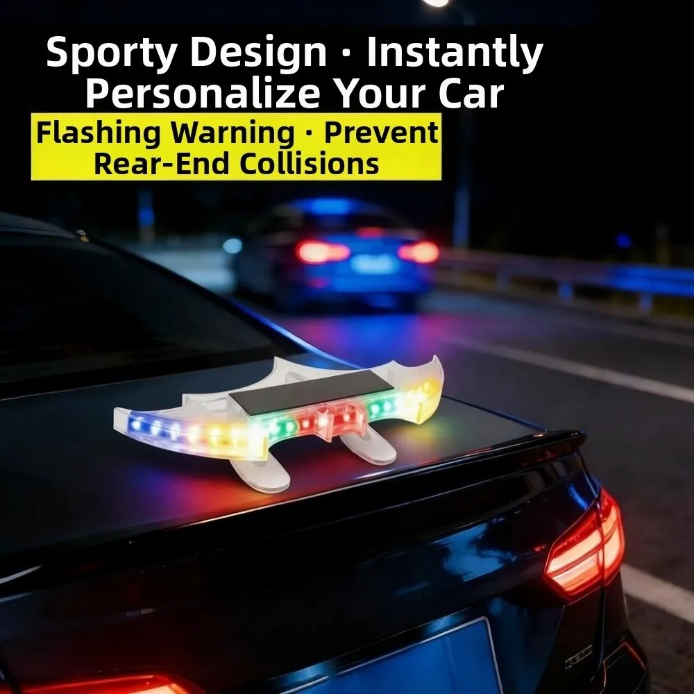 Bat-shaped Solar Car Tail Light Creative Waterproof Flashing Warning Light Wireless Safety Anti-Collision Light Road Safety