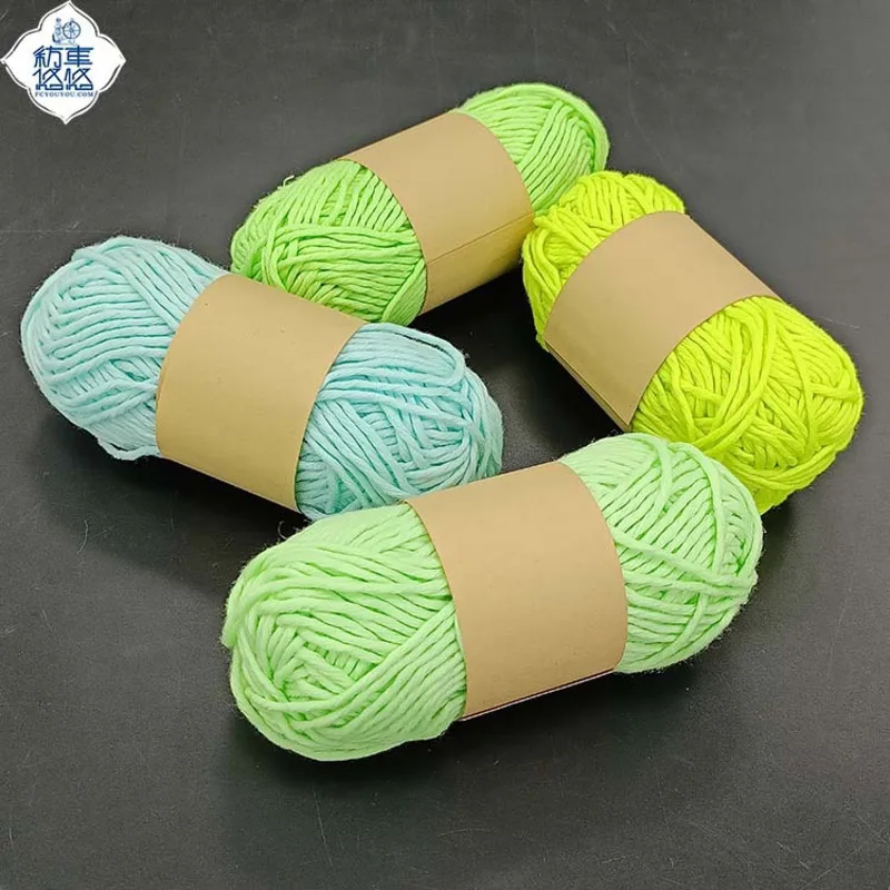 50g/ ball. Glow-in-the-dark wool.2mm fluorescent wool. Crochet luminous yarn. Glow-in-the-dark yarn handmade diy. Doll's string