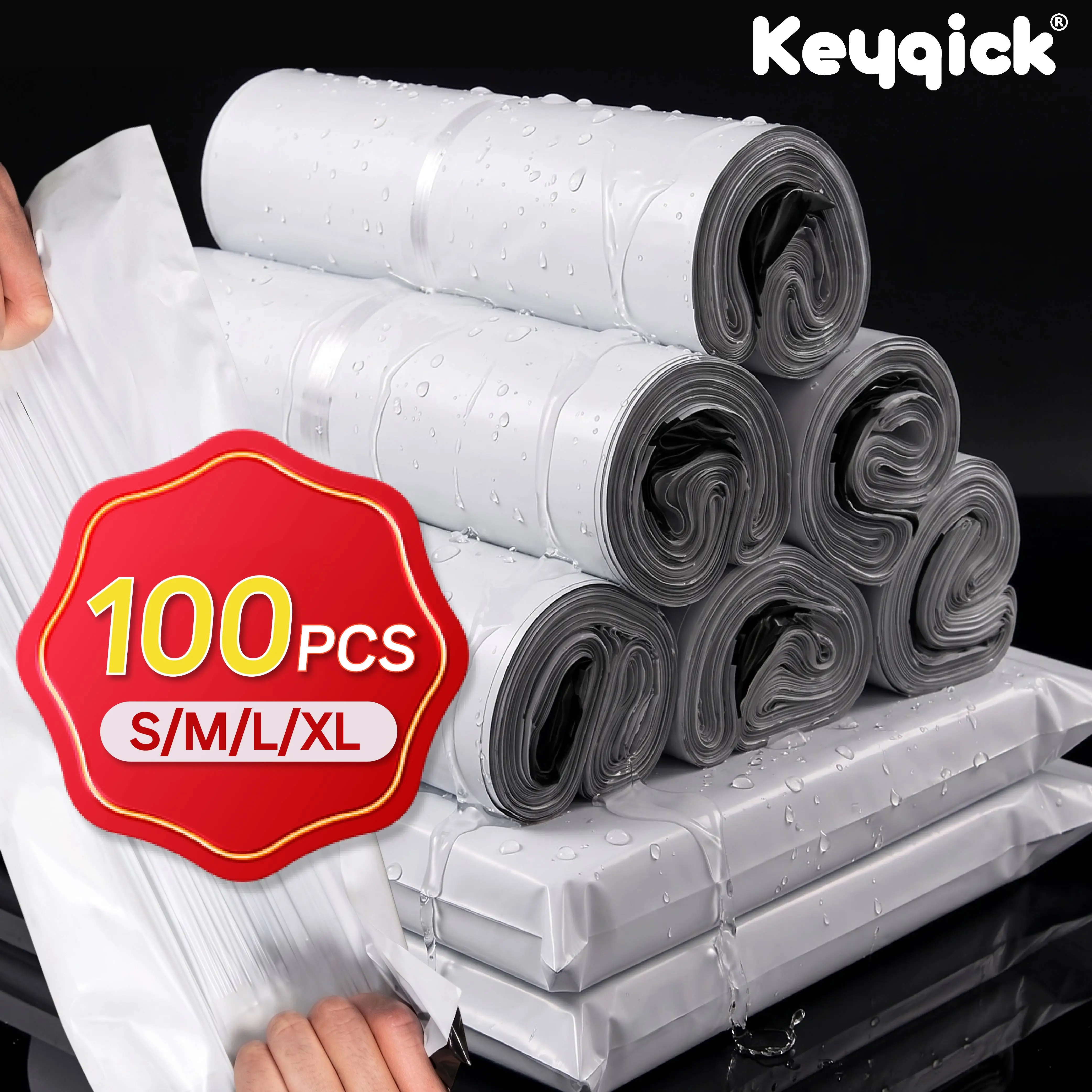 100Pcs Poly Mailers, Durable White Self-Seal Shipping Envelopes. Waterproof Tear-Resistant PE Mailing Bags with Strong Adhesive. Lightweight and Cost-Effective, Ideal for Small Business Daily Commodit image 3