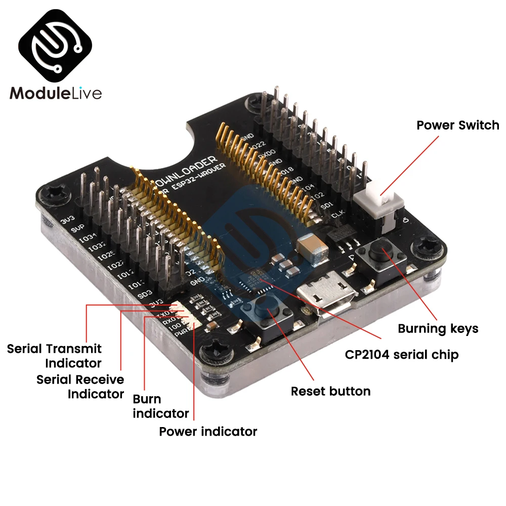 ESP8266 ESP32 ESP-WROOM-32 ESP32-WROVER Development Board Test Burning Fixture Tool Downloader for ESP-12F ESP-07S ESP-12S