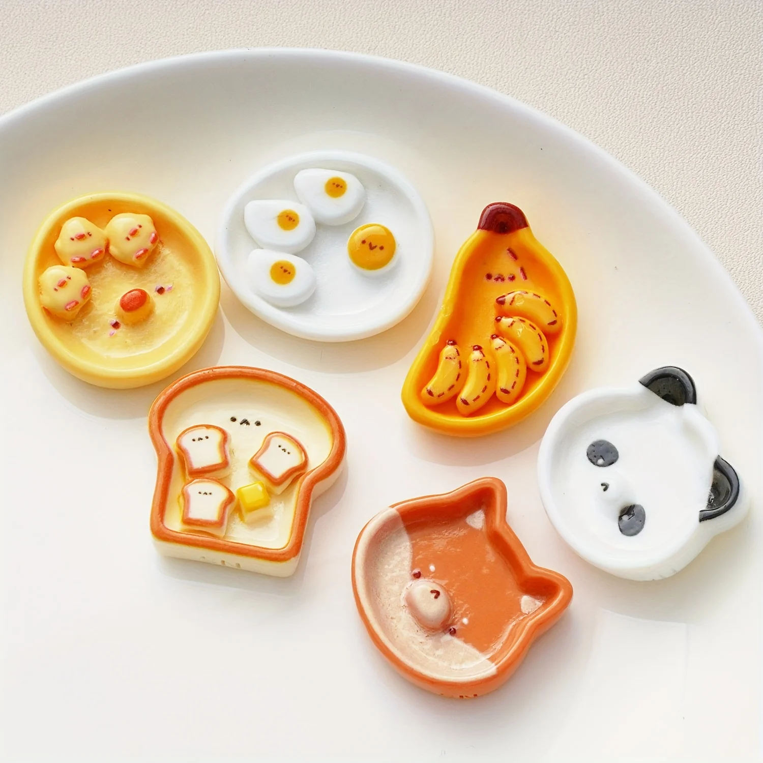 6pcs Adorable Cartoon Bread Magnets - Durable & Strong, Instantly Brighten Kitchen Decor, Versatile for Fridge, Office, Cabinet