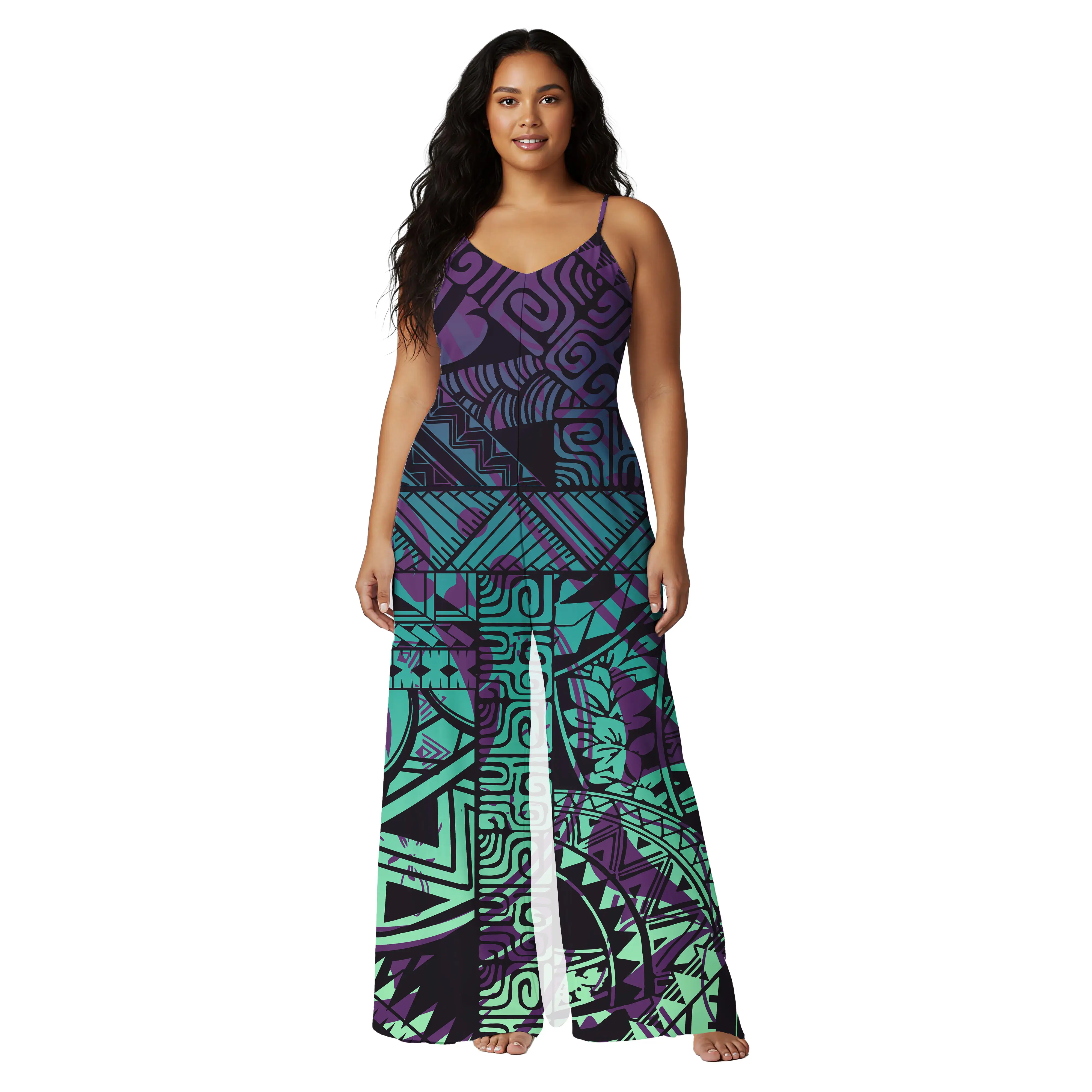 

Hawaiian Island Hibiscus Printing Custom Design Ladies Clothes Samoan V-Neck Jumpsuit Polynesian Cozy Women Playsuits Romper