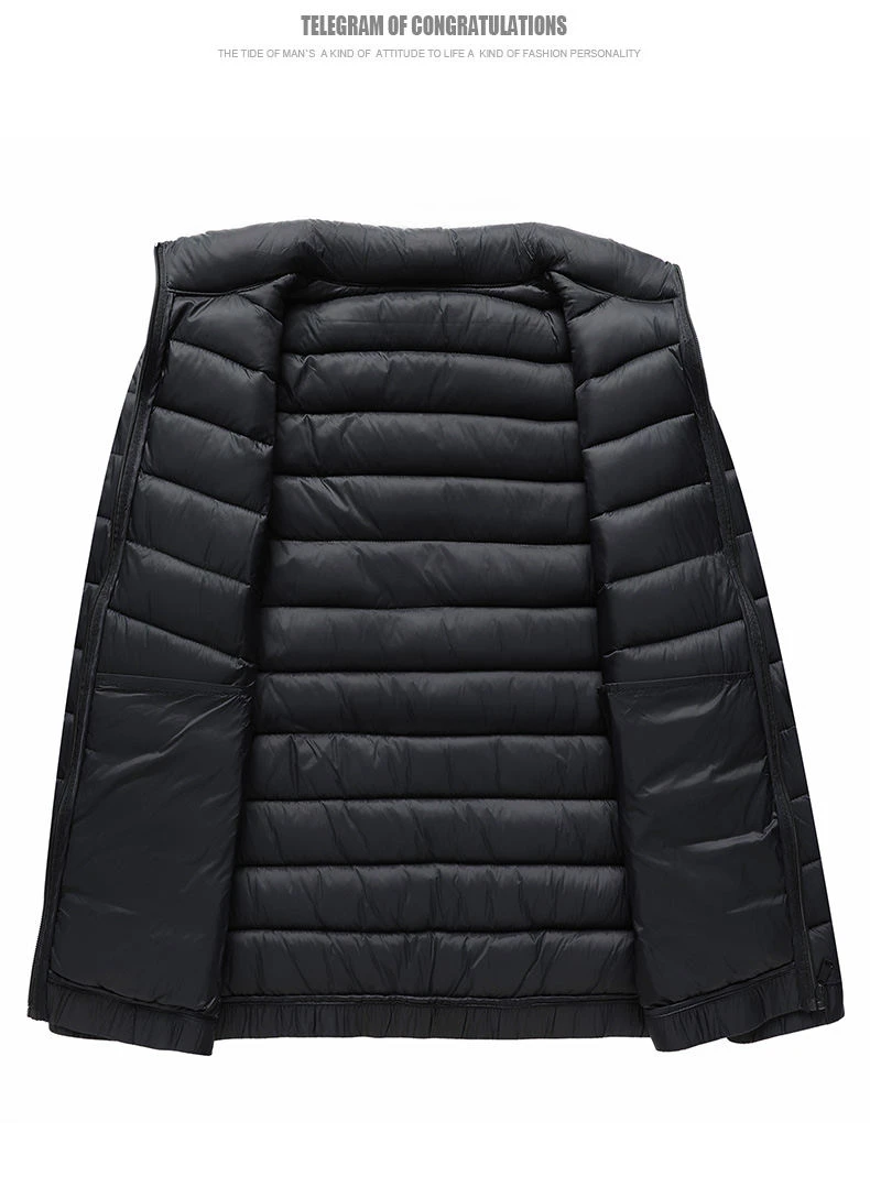 Men's winter jacket Simple stand collar Cotton coat New thick warm parkas
