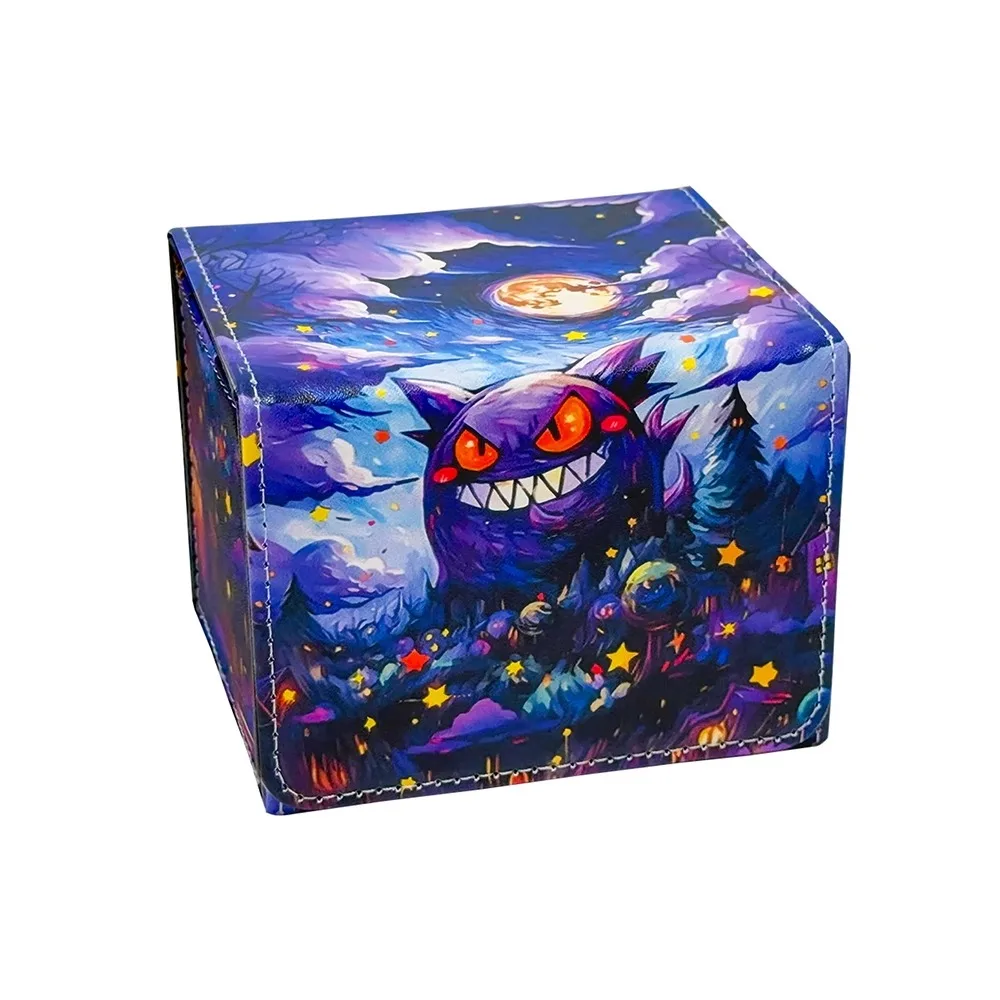 Pokemon PTCG Gengar Iono Rosa Animation Characters Leather Card Box Anime Classics Game Collection Cards Storage Box Toy Gift