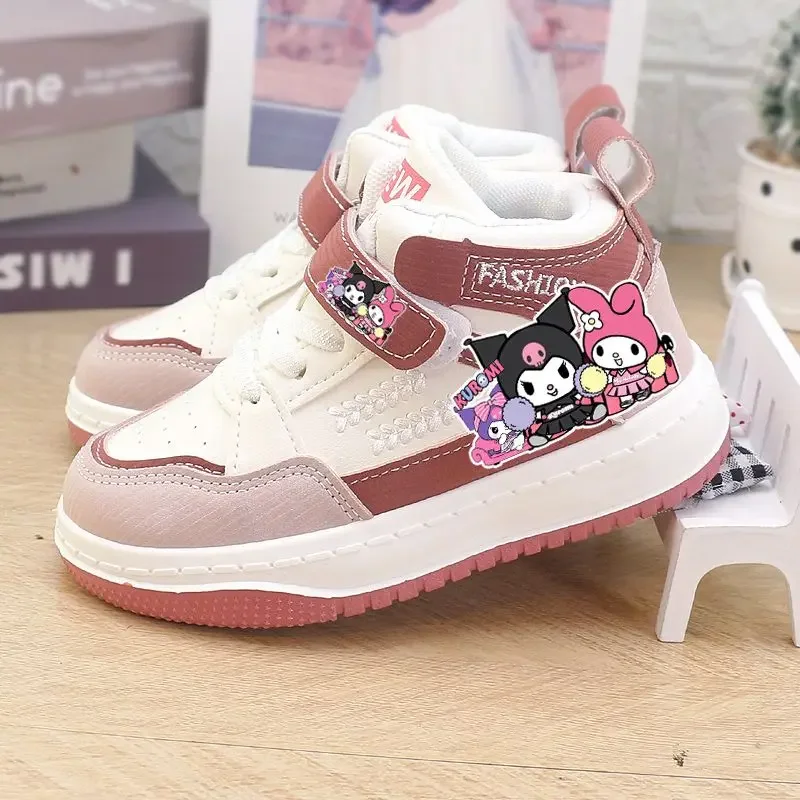 Children Kuromi Anime Kawaii Sanrio Ins High Top Sports Shoes Cute Cartoon My Melody Running Princess Sneakers Gifts for Kids