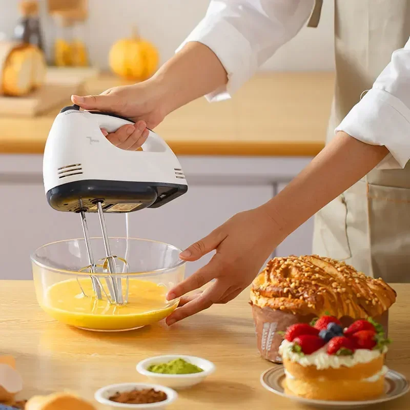 Household Electric Mixer Handheld Kitchen Food Mixer Multifunctional Adjustable 7-speed Egg Cream Dough Bread Mixer Grinder