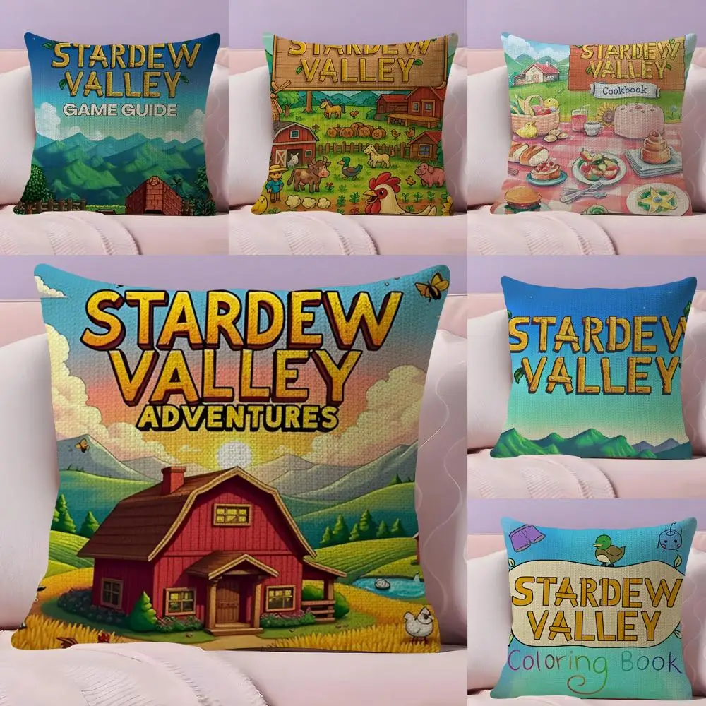 

Game S-Stardew Valley Cushion Cover Natural Linen Pillow Case Double-Sided Print Decorative Sofa Pillowcase Home Decor Gift