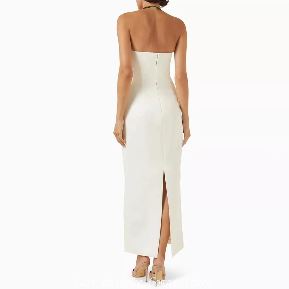 Women's Formal Evening Gowns Straight Ankle-length Spaghetti Strap Sleeveless Prom Dresses Fashion Flowers Customized Gowns
