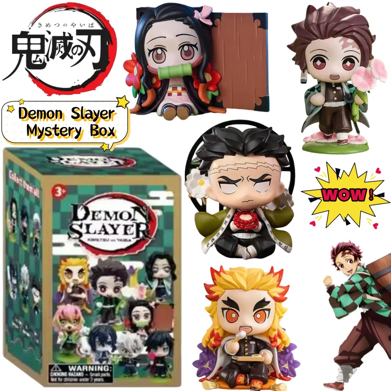 Demon Slayer Tanjiro Kamado Nezuko Agatsuma Zen'itsu Hashibira Inosuke caja ciega creativa de alto valor DIYQ edición muñeca modelo de juguete