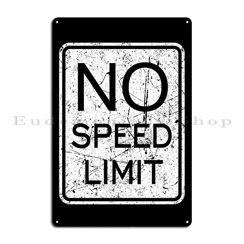 No Speed Limit Road Sign 200 MPH Speed Limit Metal Garage Pub Plaques Printed Designing Tin Sign Poster