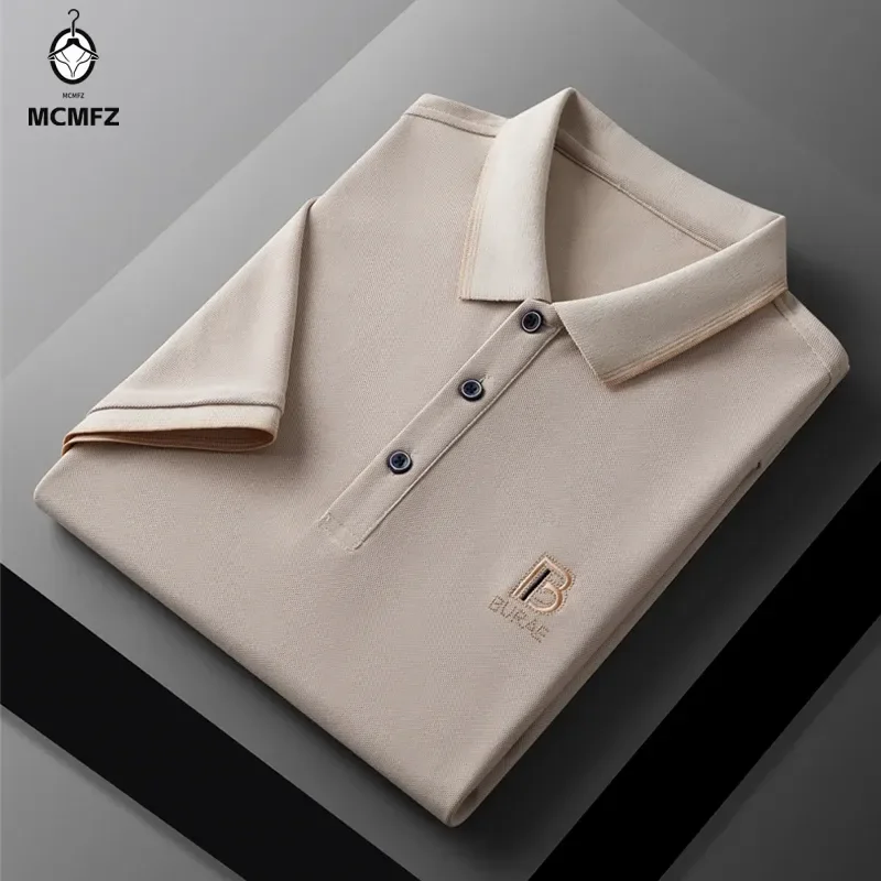 Men's Embroidered Casual Fashion Short Sleeved POLO Shirt Summer Comfortable Top