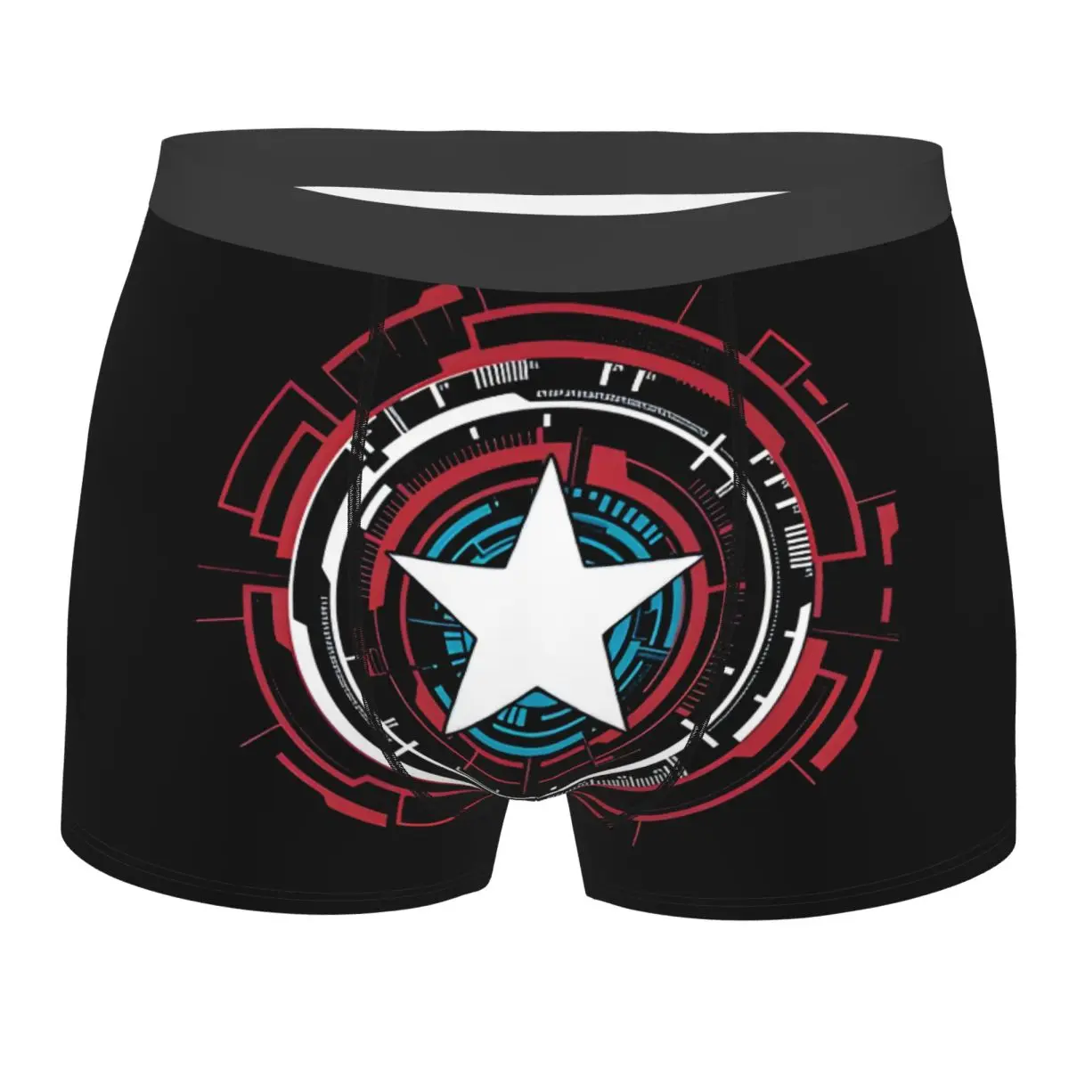 Calção com estampa Marvel Super Hero masculino, cueca Capitão América, calcinha respirável, cueca boxer