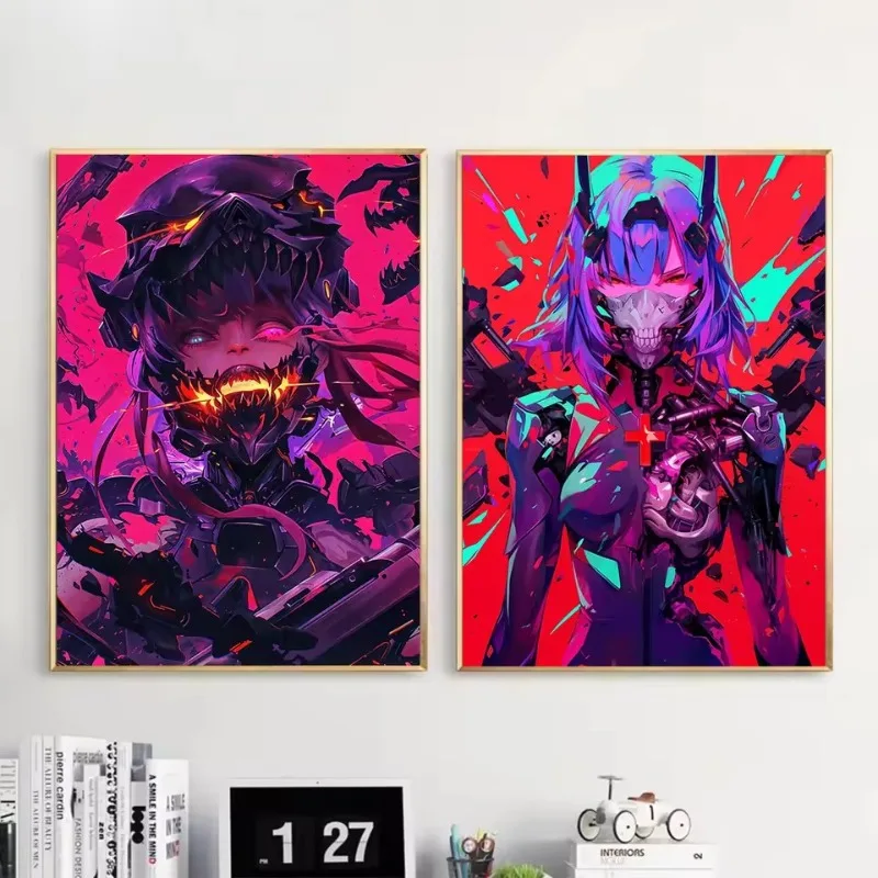 Future Cool Handsome Cyberpunk Machinery Girl Anime Art Poster Canvas Printing Living Room Modern Bedroom Home Decor Picture