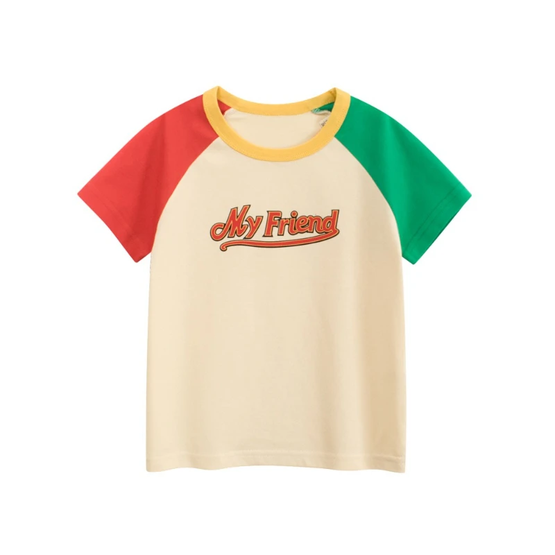 

Children's Summer Short-sleeved T-shirts for Kids New Printed Tops for Boys Girls Aged (mid - Small Size) Toddler Baby Clothes