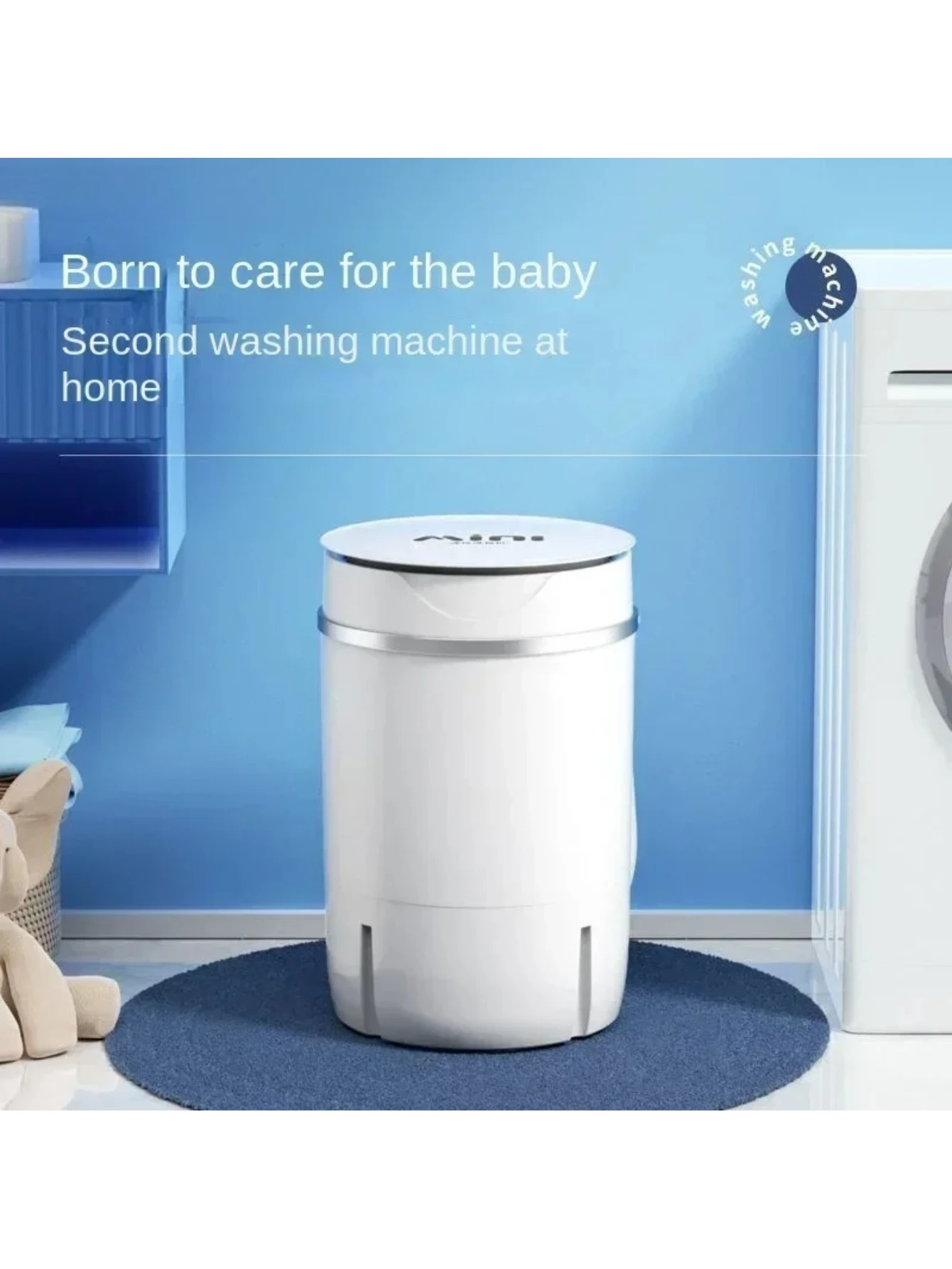 For small babies and children.Home use mini washing machine.  For washing socks. Electric. Rental house suitable. New model.