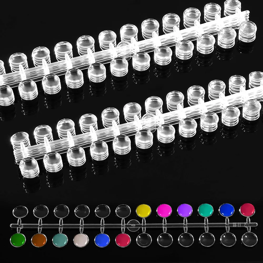 120Tips Round Transparent False Nail Display Tips Nail Polish Swatch Dots Display Chart Training Nail Practicing Card Tool