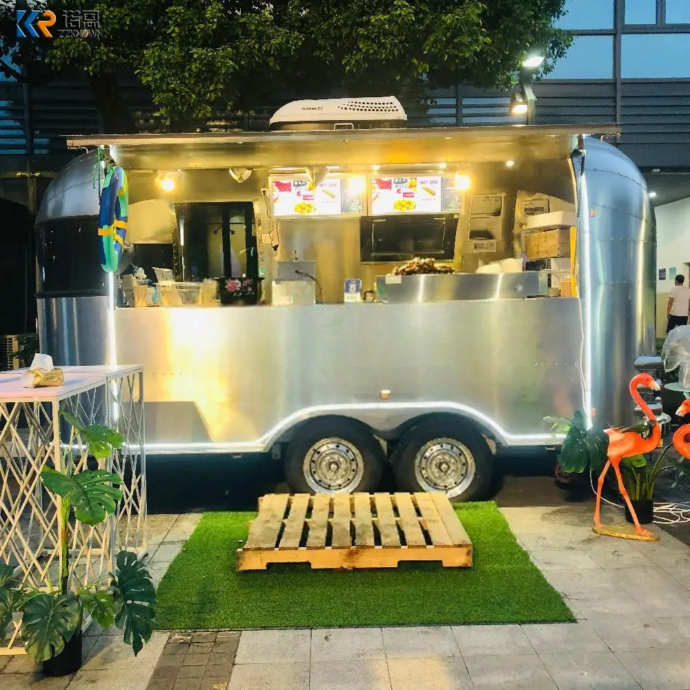 Hot Dog Pizza BBQ Ice Cream Cart Mobile Bar Concession Food Trailer Airstream Food Truck With Full Kitchen Restaurant Equipment