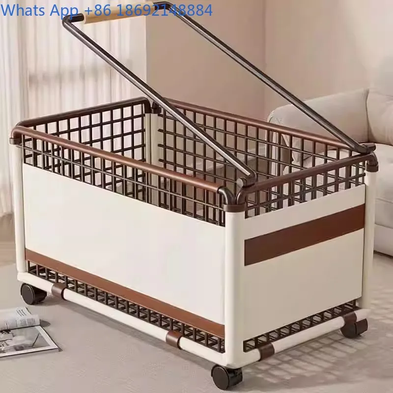 Shopping Basket with Wheels Fruit Snack Trolley Cart for Supermarket Store Utility Cart