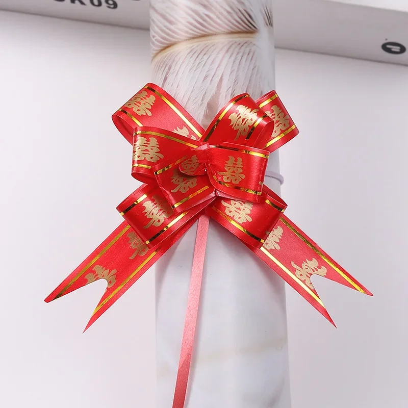 200Pcs Medium Size Pull Flower Bow Knot Pull Bow Gift Ribbons Flower Wrappers Christmas Birthday Gift Packaging Party Decoration