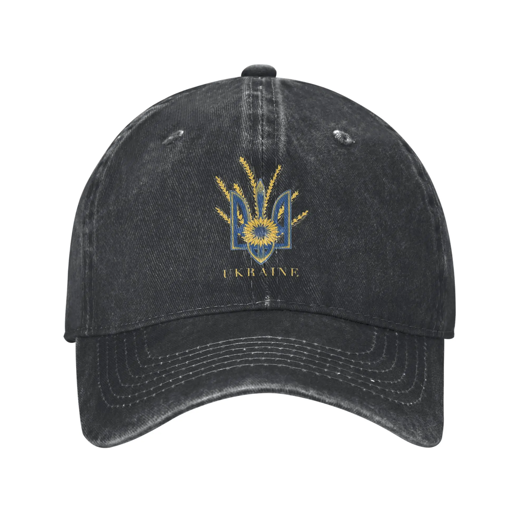 Ukraine Ukrainian Symbol Unisex Baseball Caps Sunflower and Crops Cotton Caps Hat Vintage Outdoor Activities Gift Snapback Hat