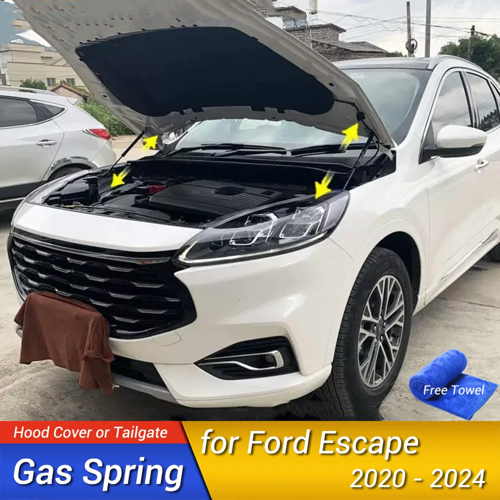 Car-Styling Refit Bonnet Hood Gas Shock Lift Strut Bars Support Rod Accessories For Ford Escape 2020 2021 2022 2023 2024