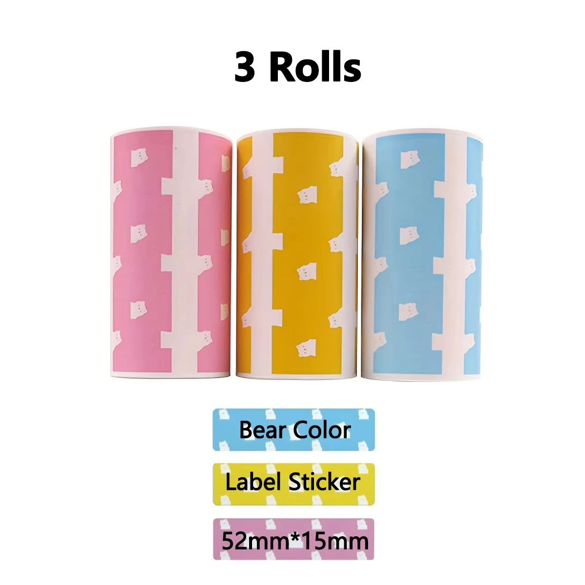 

57mm Wide Colorful Thermal Labels for Mini Printers - No Ink Needed, Instant Adhesive Stickers with Cute Cartoon Designs