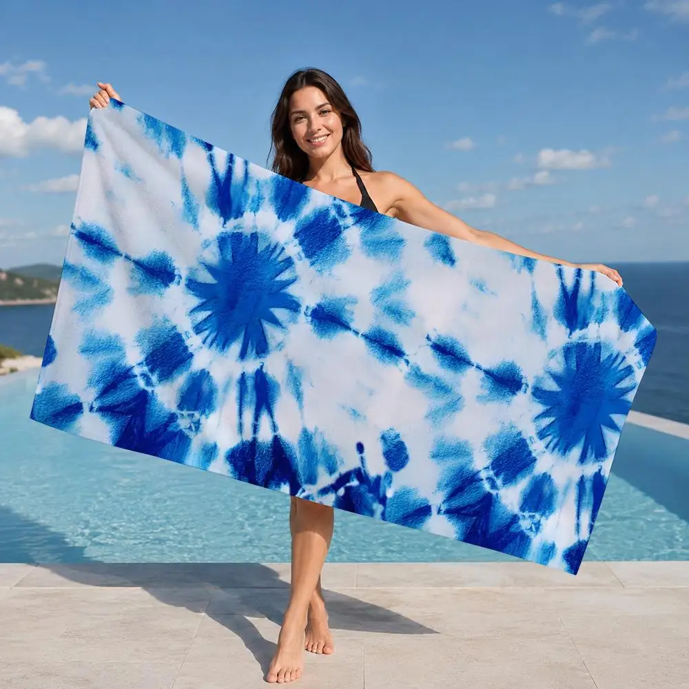 TieDyeGradient Towel ultra-fine fiber quick drying absorbent towel, beach swimming vacation beach towel