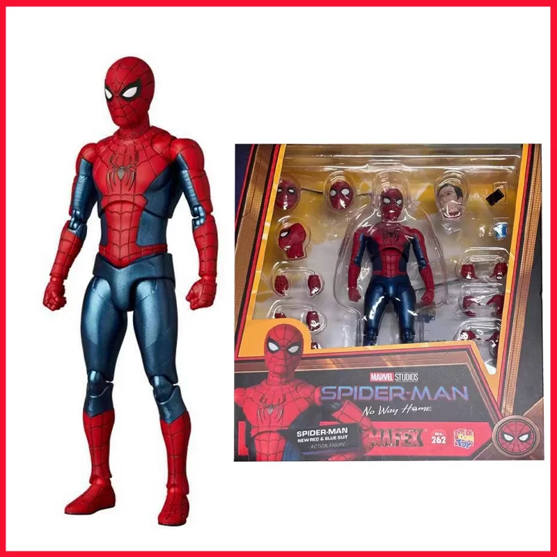 Mafex Actionfigur Nr. 262 Spider-Man No Way Home Rot und Blau Sammlerfigur Anime Figur Desktop-Display Geschenk