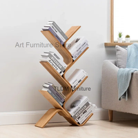 Tree Bookshelf Floor Standing Display Rack Holder Shelves Wooden Romantic Support Bookcase Portable Kitaplik Nordic Furniture