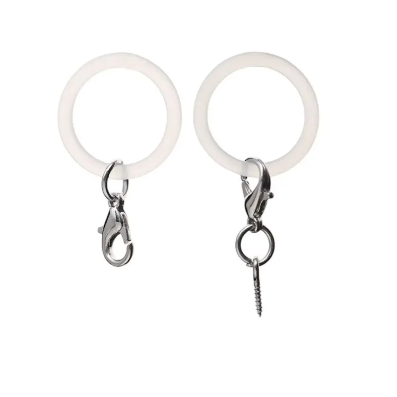 Transparent Elastic O Ring Loop with Lobster Clasp for Backpack Zipper Pull Bag Pendant Silicone O Ring Keychain Connector