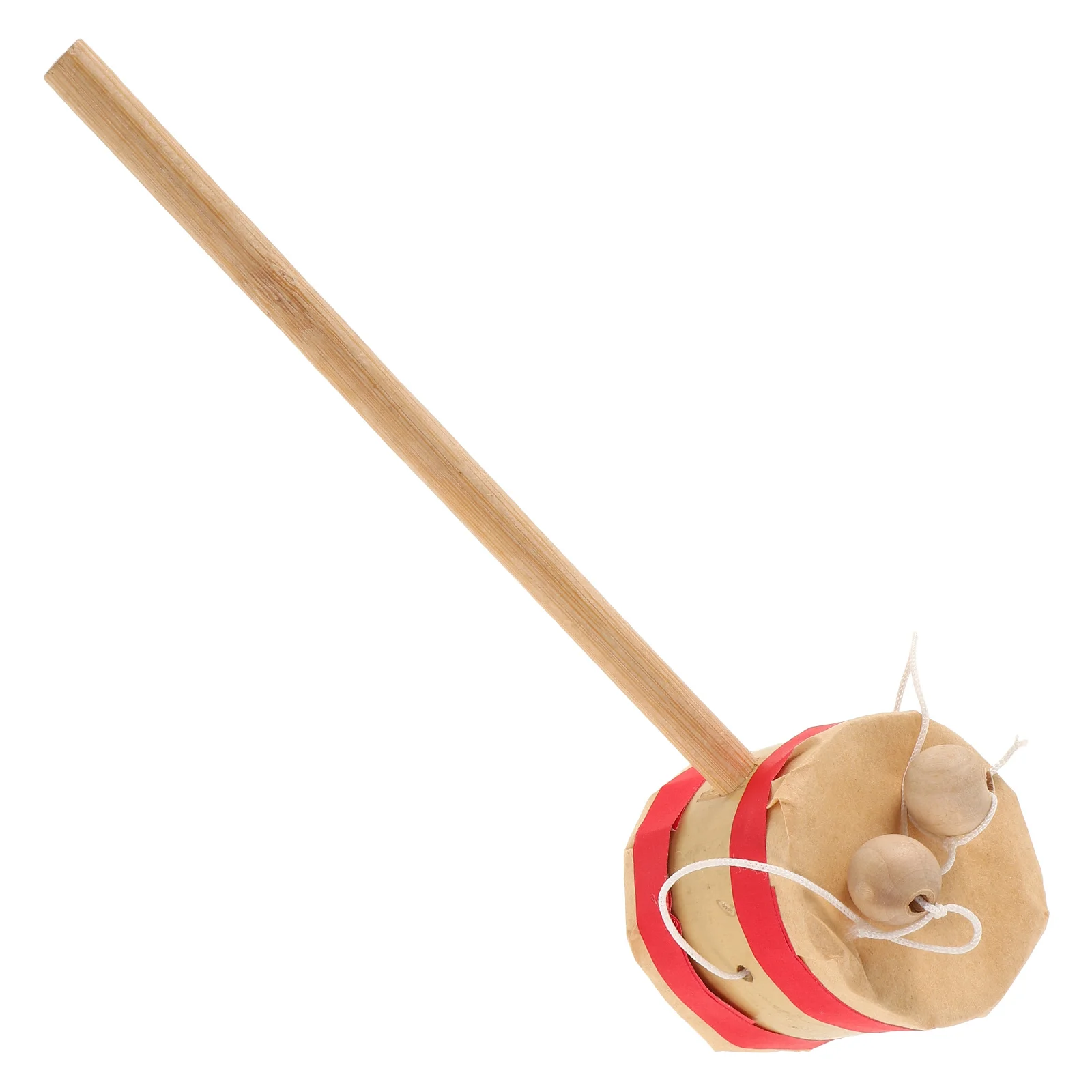 1 pièces hochet en bois tambour naturel fabriqué à la main bébé Musical filature tambour cloche à main pour enfants développement sensoriel chinois