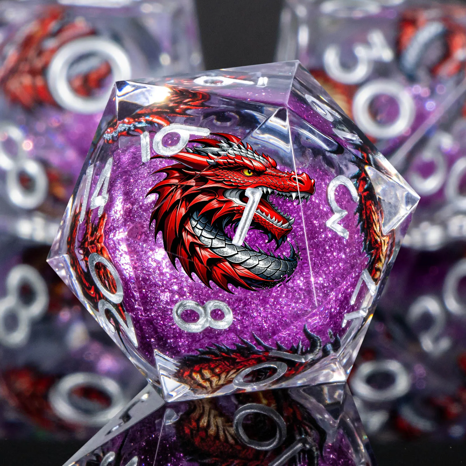 

Набор кубиков D&D с жидким наполнением, многогранные кубики D&D с острыми краями, полимерные кубики для ролевых игр Dungeons and Dragons D20 D12 D10 D8 D6 D4