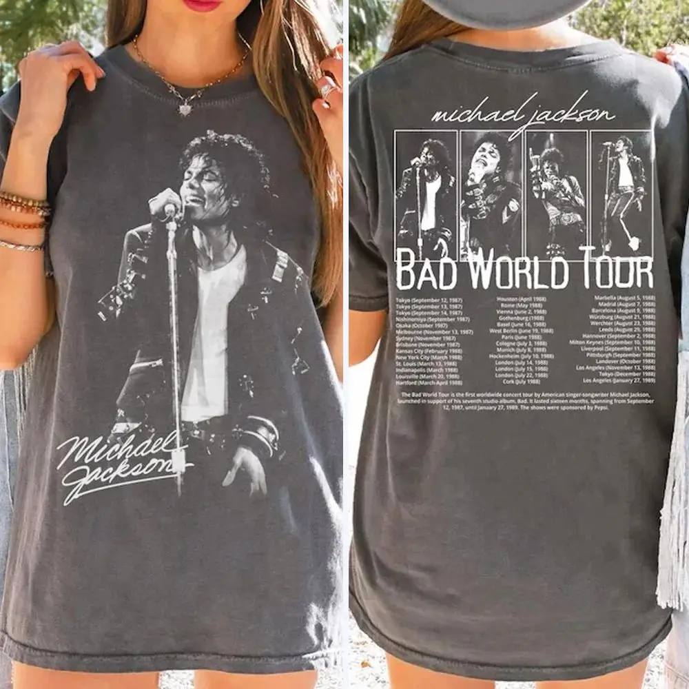 Michael Jackson Modern Style Printed T-shirt Summer Pure Cotton Y2K Fashion Casual Loose Street O Neck Short Sleeve Tops Unisex