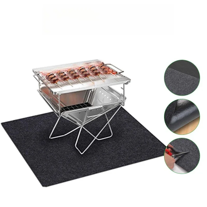 Estera ignífuga para barbacoa, chimenea, brasero, estera ignífuga, alfombra para terraza al aire libre, estera de fieltro, alfombras de mantenimiento de coche absorbentes de agua para garaje