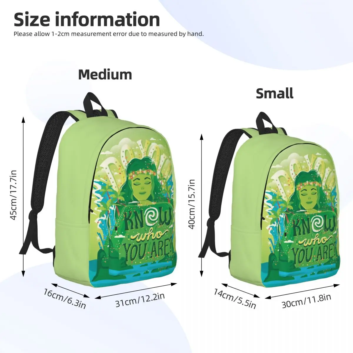 Personalizzato Moana sai chi sei zaini di tela per donna uomo impermeabile scuola College borsa stampa Bookbag