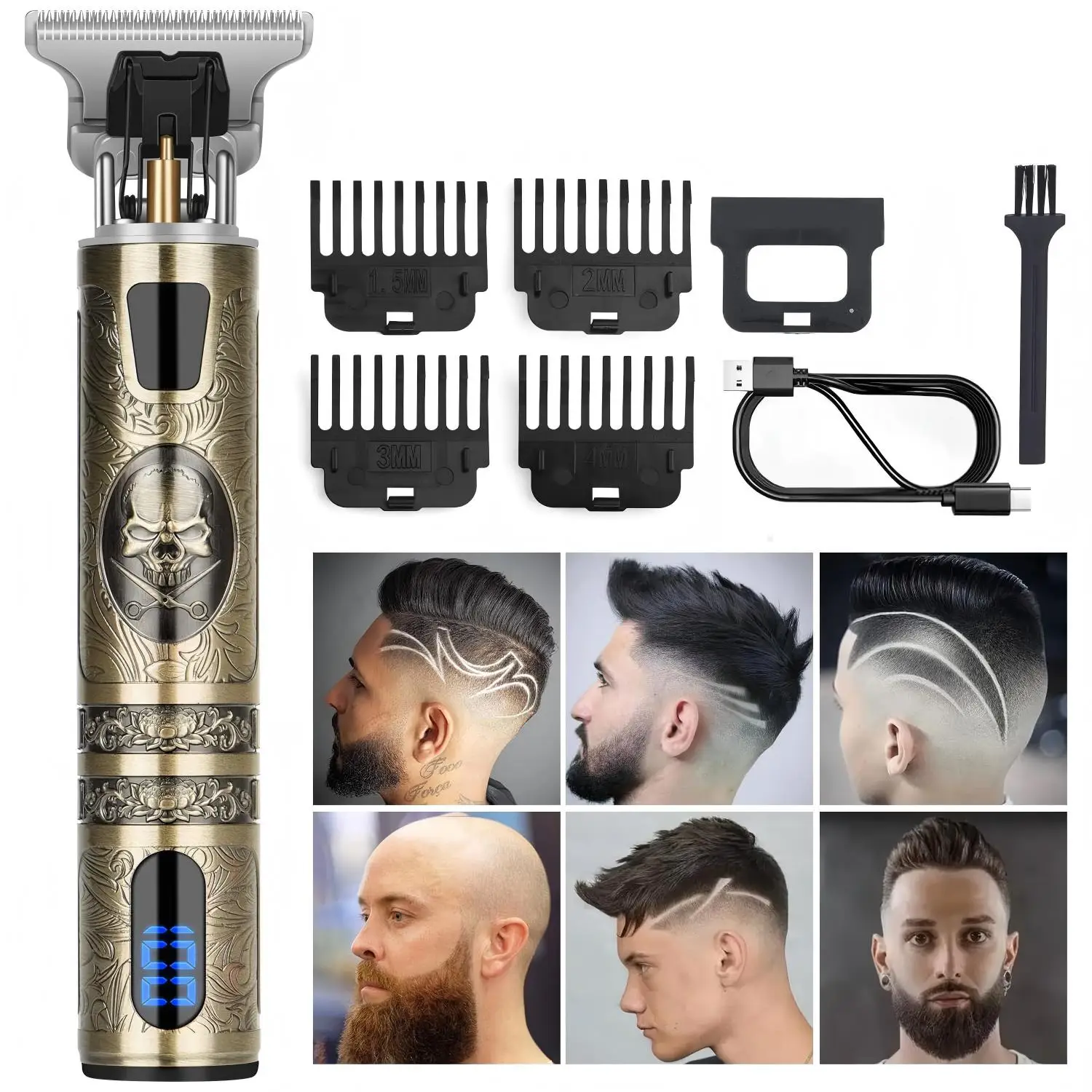 

Electric Hair Clipper With LCD Display Oil Head Hair Cutting Machine Hair Beard Trimmer Rechargeable Barber Shaver for Men