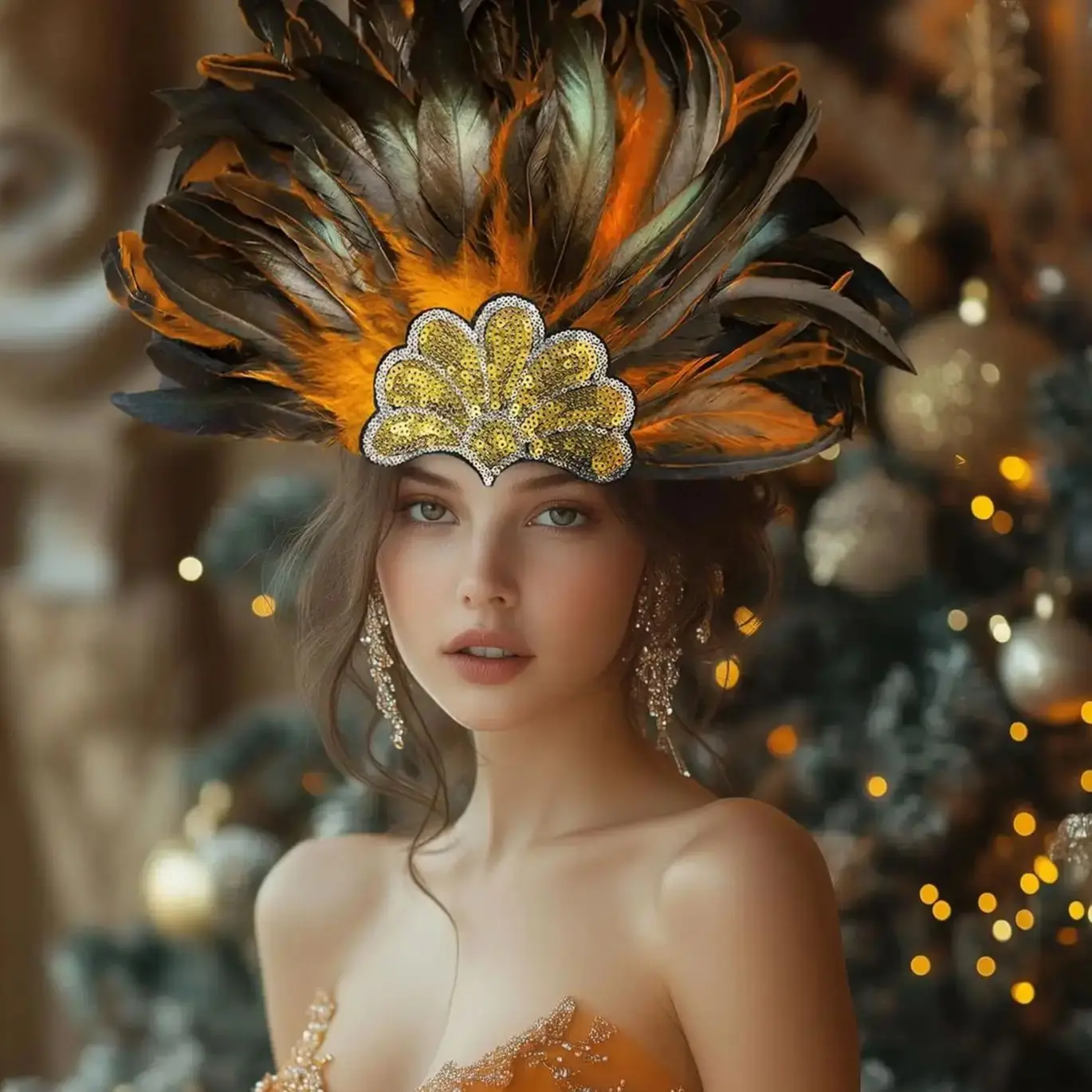 Multicolour Feather Headband Female Party Hair Accessory Fancy Fascinator Headpiece Premium Hair Ornament