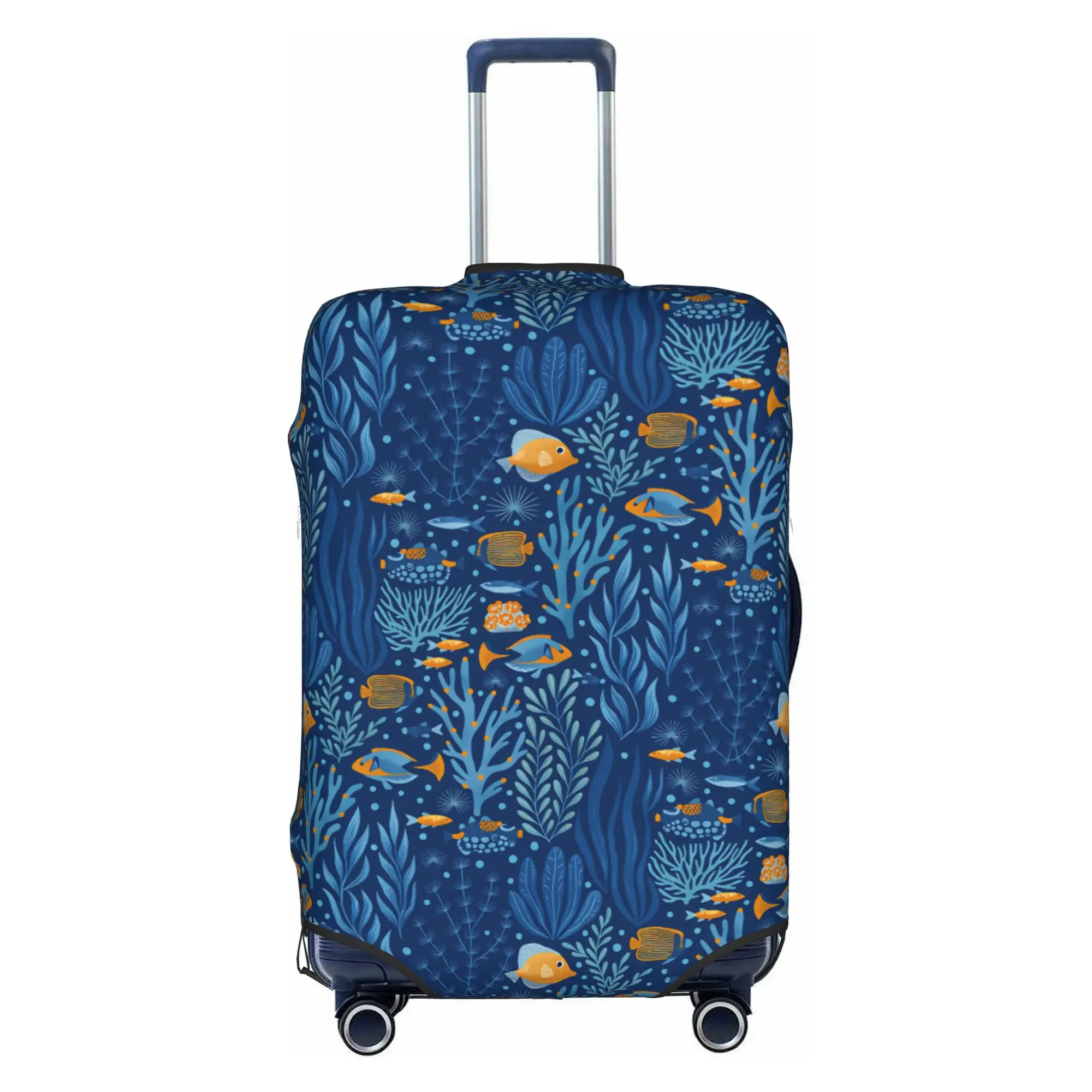 Fashion Marine Life Coral Tropical Fish Luggage Cover Protector Washable Underwater World  Travel Suitcase Covers