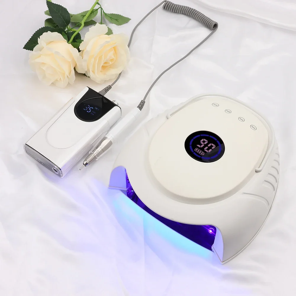 2024 Full Metal Construction High End UV LED Nail Lamp High Power 64w Professional For Salon SPA Rechargeable Portable Desktop