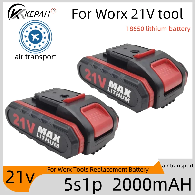 21V 3000mAh Rechargeable Lithium Ion Battery For Worx 21V 36VF 48VF 88VF Cordless Screwdriver Power Tools Replacement Battery