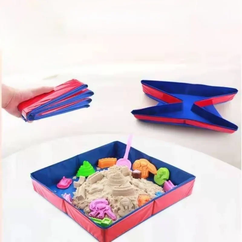 Bandeja de mesa de arena plegable inflable para niños, juguete de agua de tela Oxford espacial, mesa de arena mágica para piscina