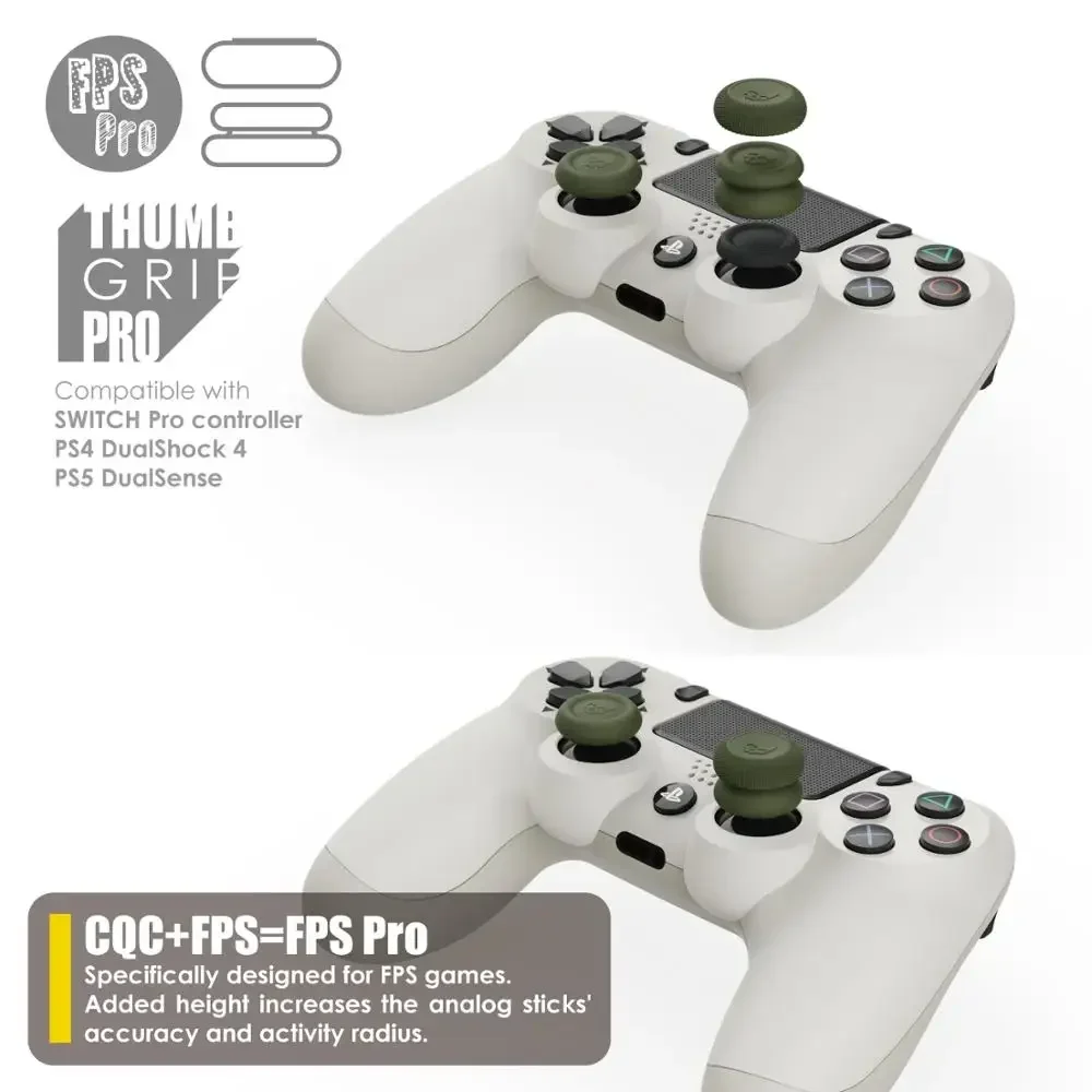 شركة الجمجمة والشركاه. مجموعة قبضة الإبهام FPS CQC غطاء عصا التحكم Thumbstick لوحدة تحكم Switch 2 Pro Gamepad PS4 PS5 (6 قطعة/الحزمة)