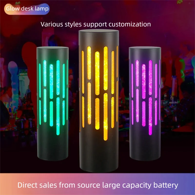 Rechargeable Wrought Iron Circular Table Lamp for Restaurant, Bar, Terrace, and Nightlife Decoration