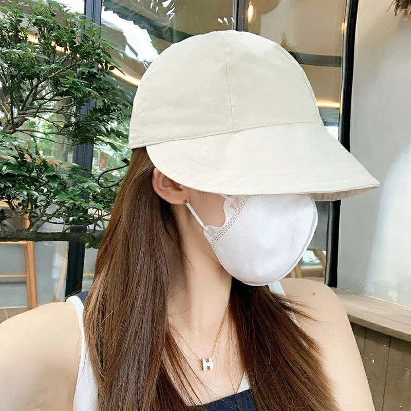 Foldable Wide Brim Sun Hats Drawstring Adjustable Caps Men Women Beach Hat Summer Breathable Quick-drying Visors Fisherman Cap